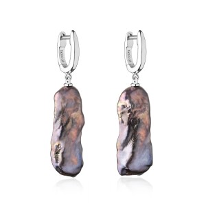 Cercei argint lungi cu perle naturale biwa si tortita DiAmanti SK21374EL_B-G (Argint 925‰ 2,2 g.)